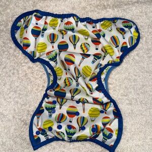 Thirsties Colorful Hot Air Balloon diaper cover, size two